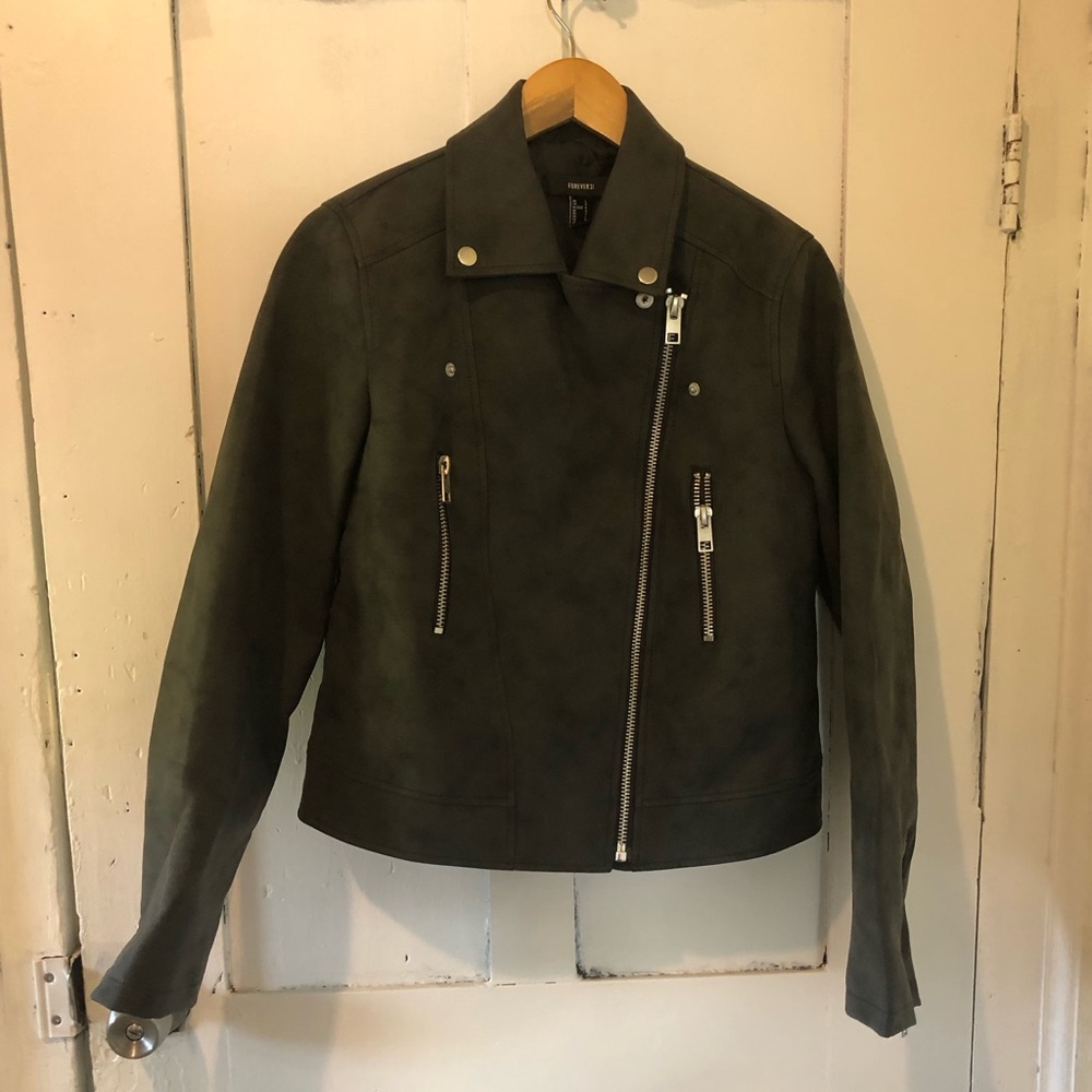 Forever 21 dark grey moto jacket